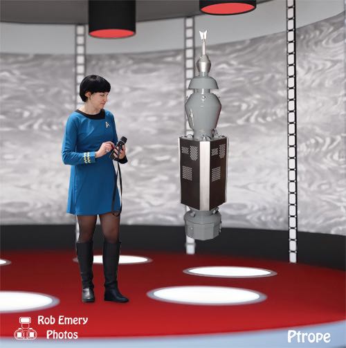 Science officer analyzing Nomad